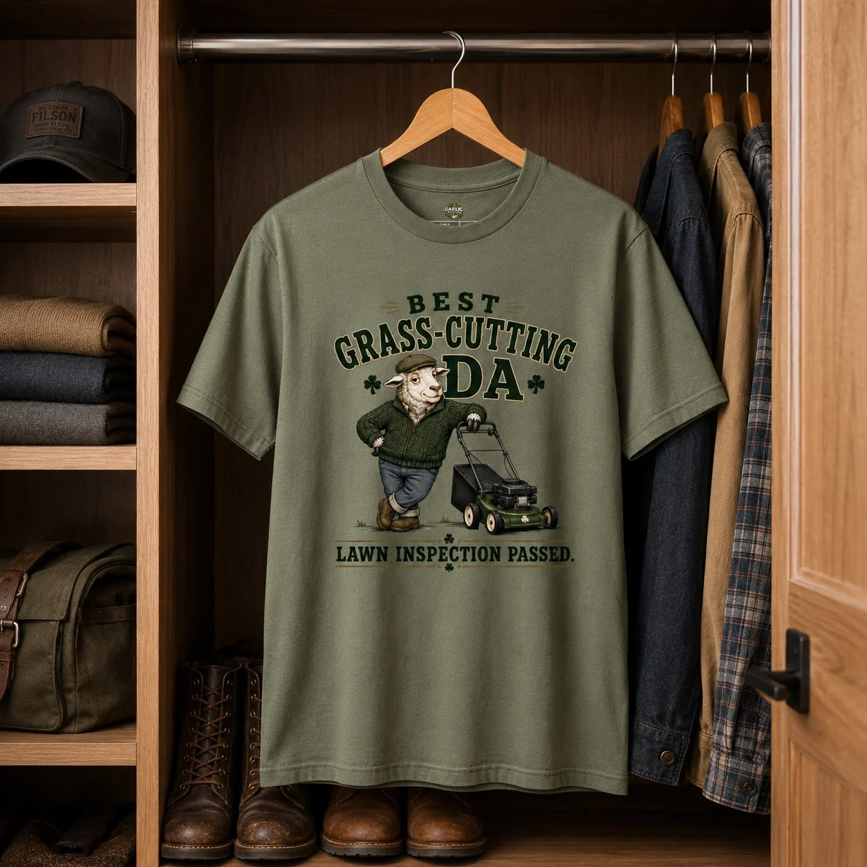 Best Grass-Cutting Da T-Shirt | Lawn Inspection Passed - Image 4