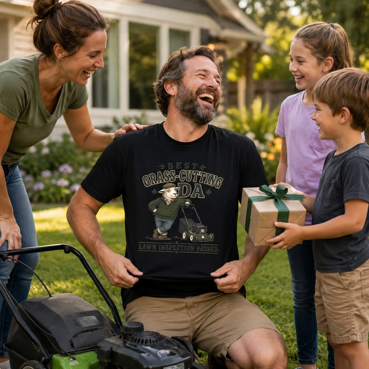 Best Grass-Cutting Da T-Shirt | Lawn Inspection Passed - Image 10