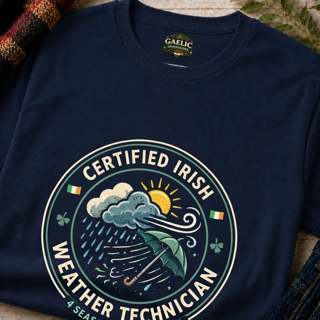 Certified Weather Technician Funny Irish T-Shirt - Image 2