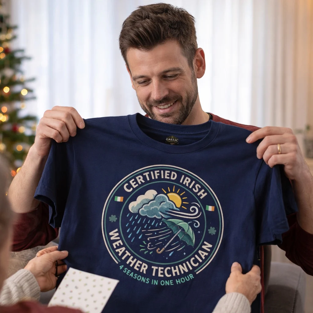 Certified Weather Technician Funny Irish T-Shirt - Image 3