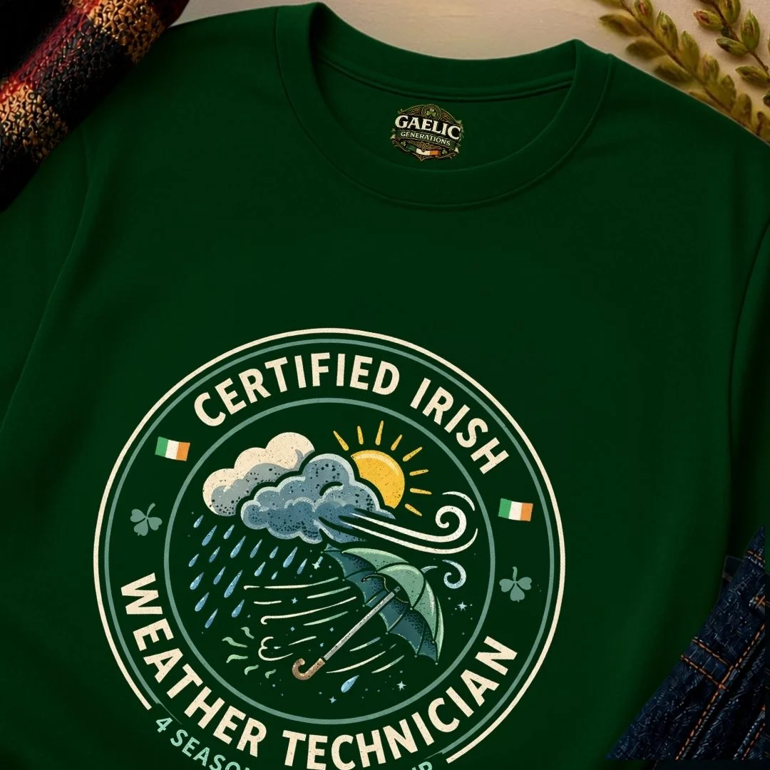 Certified Weather Technician Funny Irish T-Shirt - Image 5