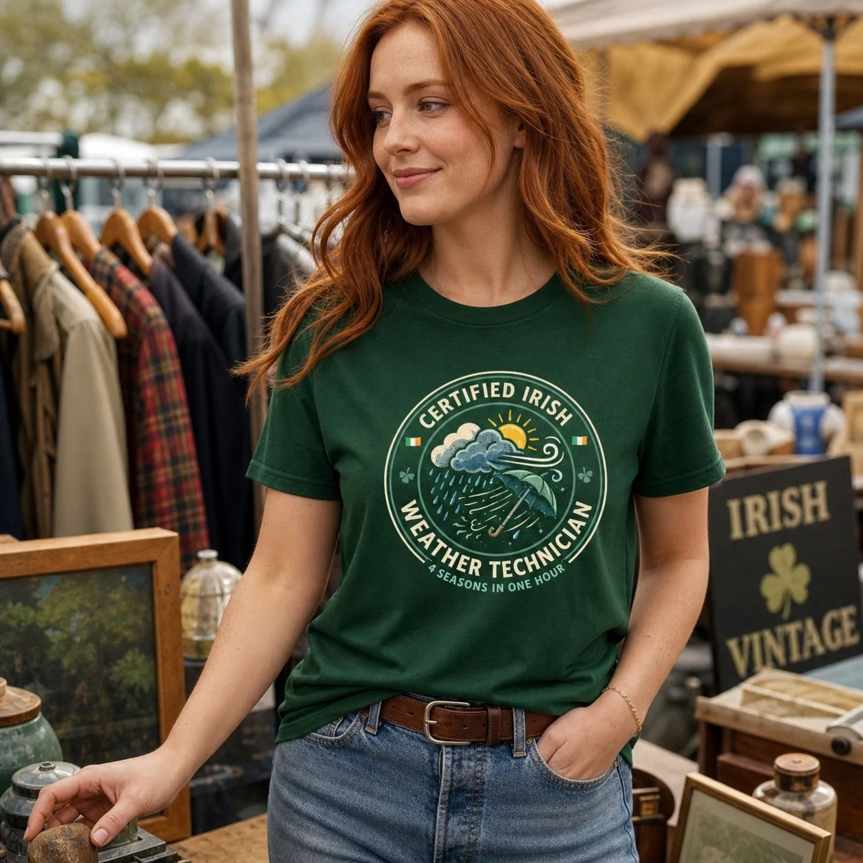 Certified Weather Technician Funny Irish T-Shirt - Image 6