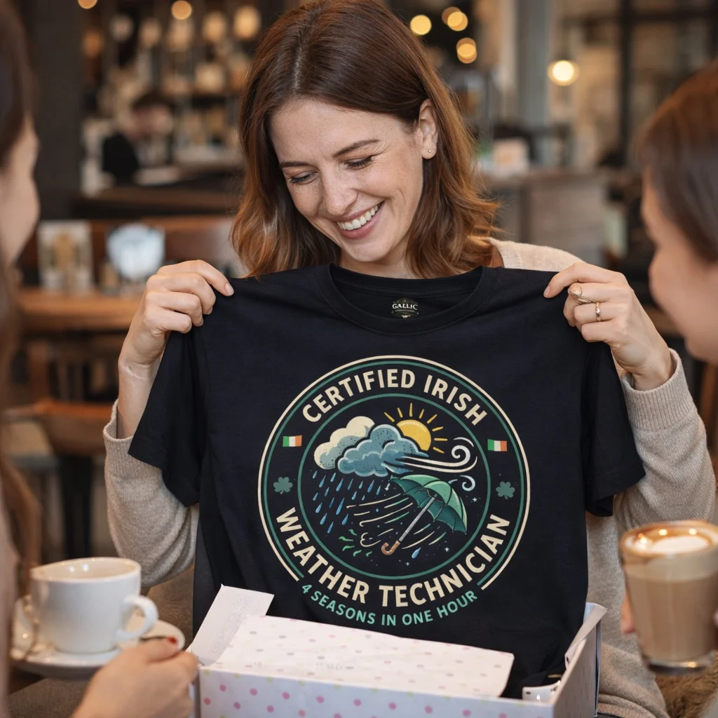 Certified Weather Technician Funny Irish T-Shirt - Image 9