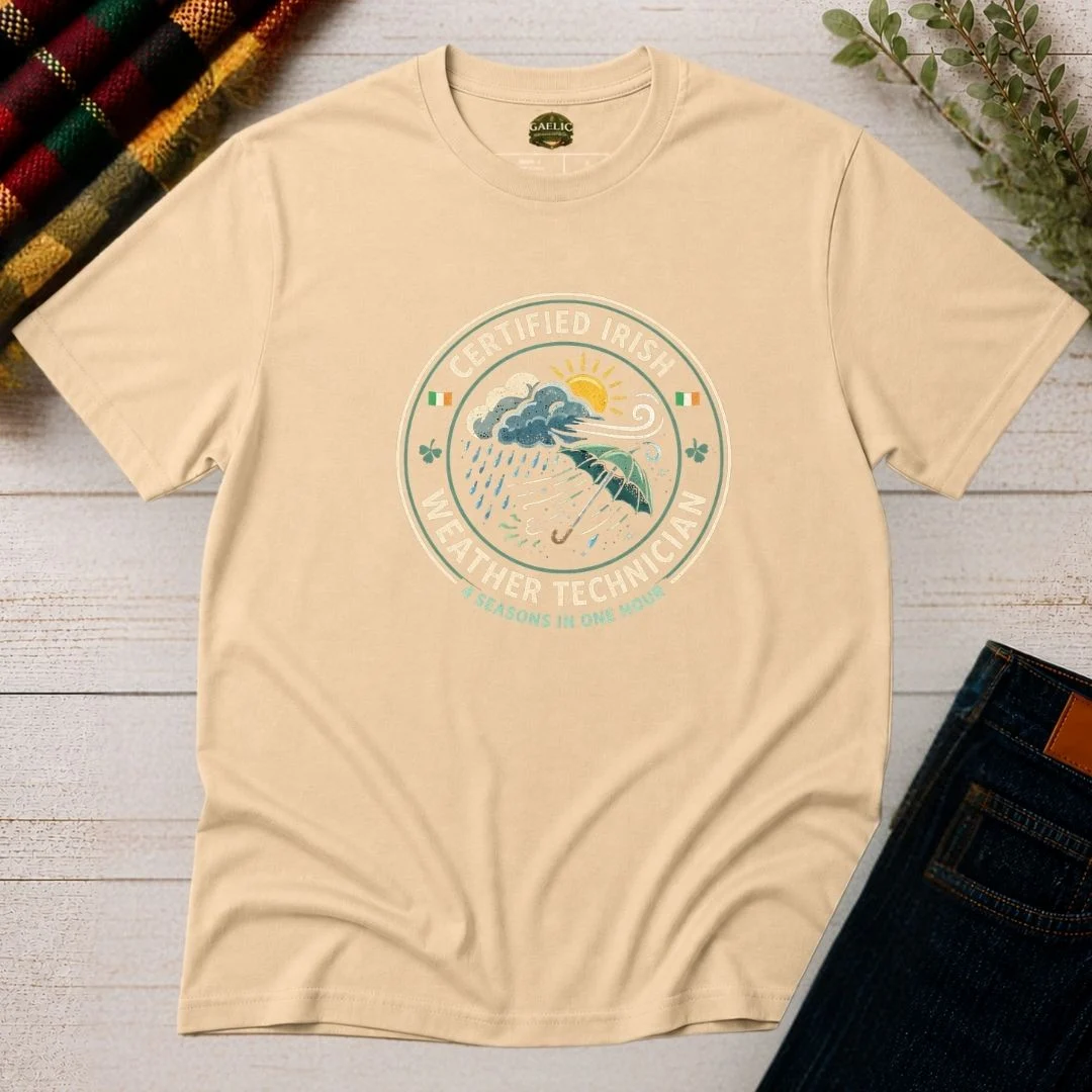 Certified Weather Technician Funny Irish T-Shirt - Image 10