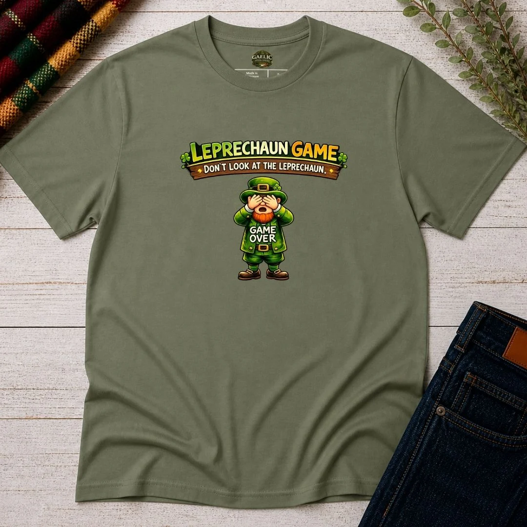 Leprechaun Game Fun Graphic T-Shirt - Image 2