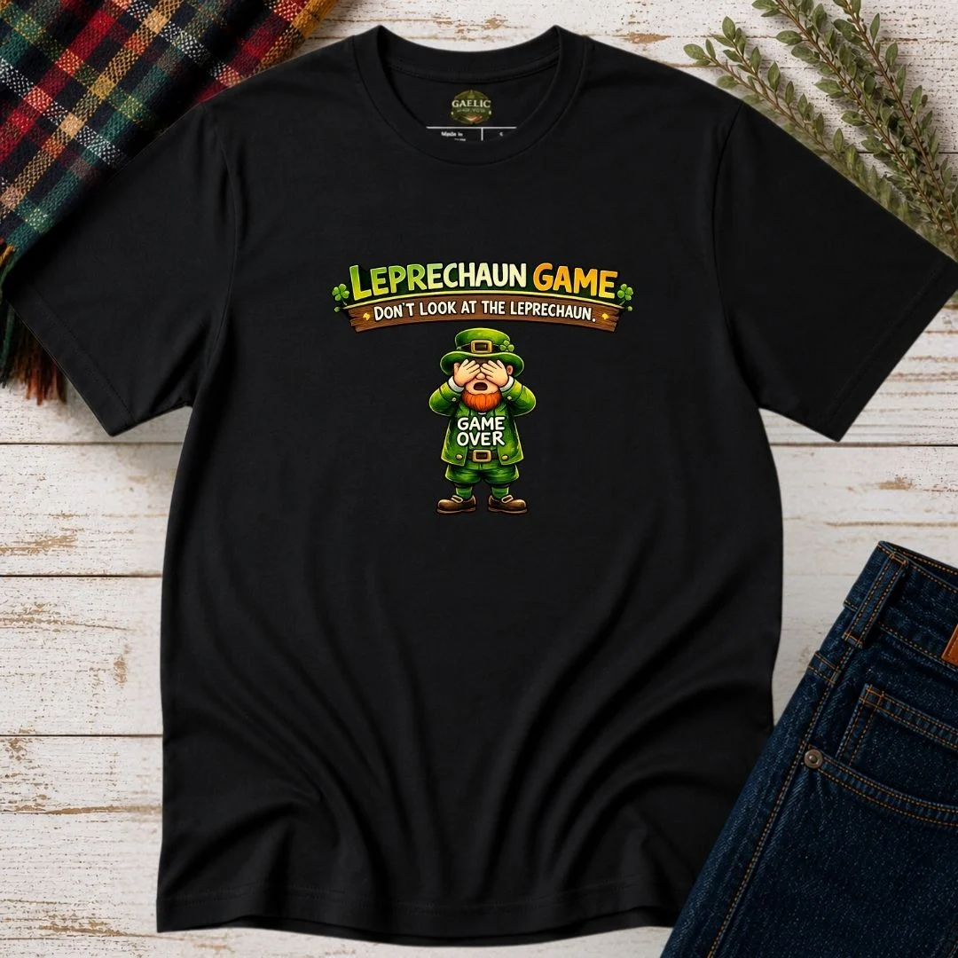 Leprechaun Game Fun Graphic T-Shirt - Image 5