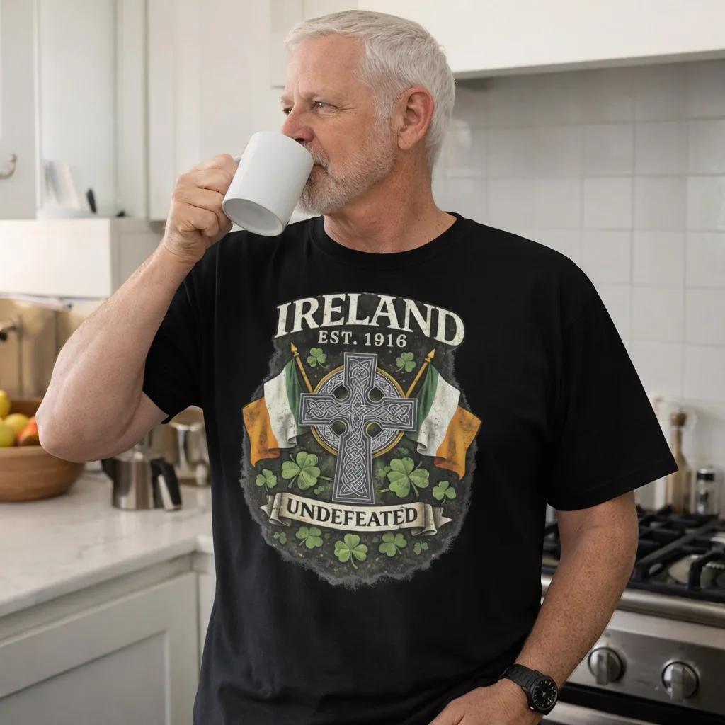Ireland Undefeated Celtic Cross T-Shirt - Image 3