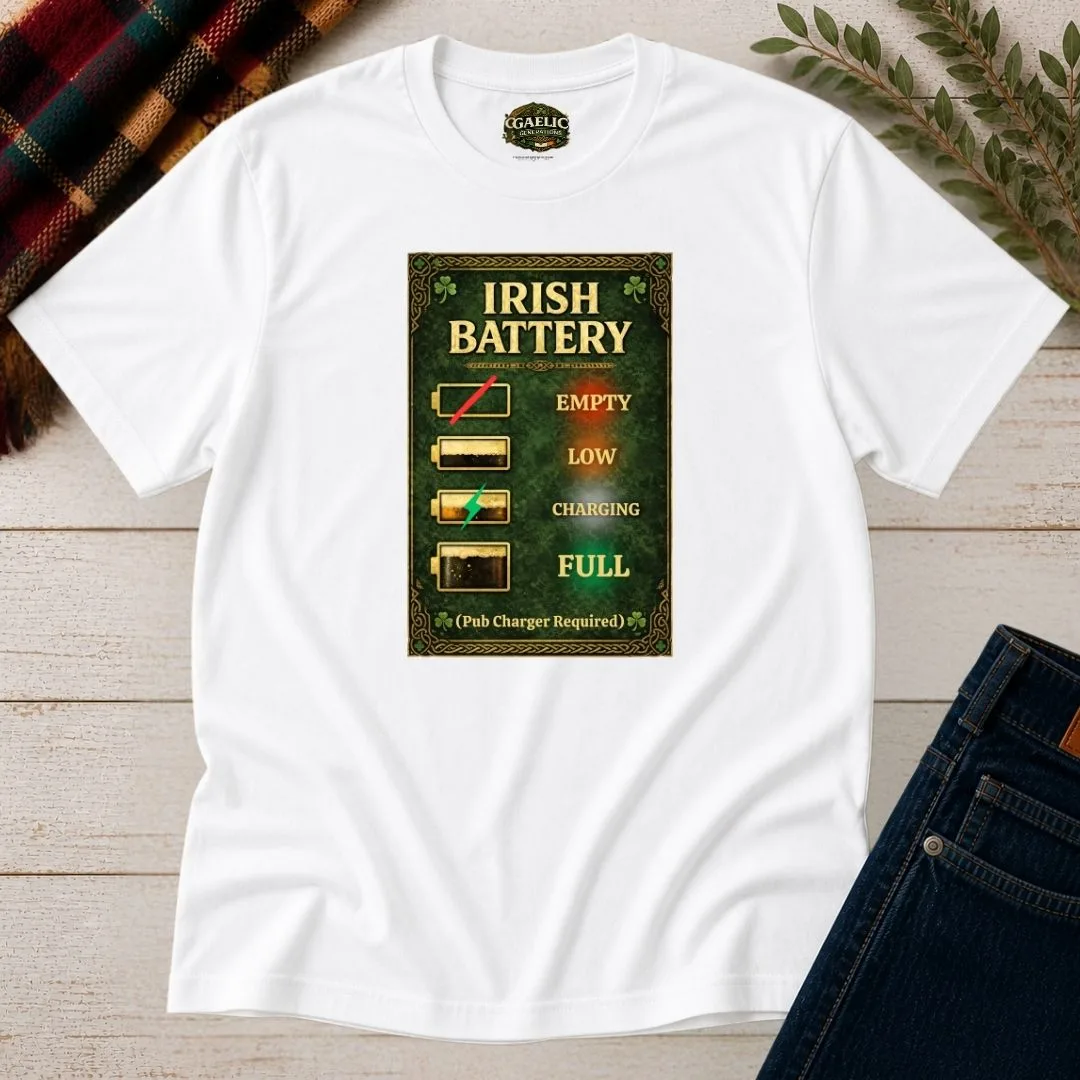 Irish Battery Meter Irish Pub T-Shirt – Funny Irish Unisex Tee - Image 5