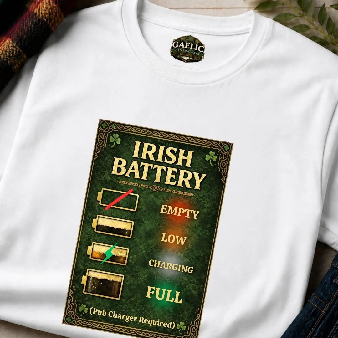 Irish Battery Meter Irish Pub T-Shirt – Funny Irish Unisex Tee - Image 6