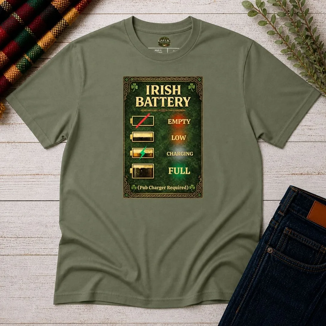 Irish Battery Meter Irish Pub T-Shirt – Funny Irish Unisex Tee - Image 8