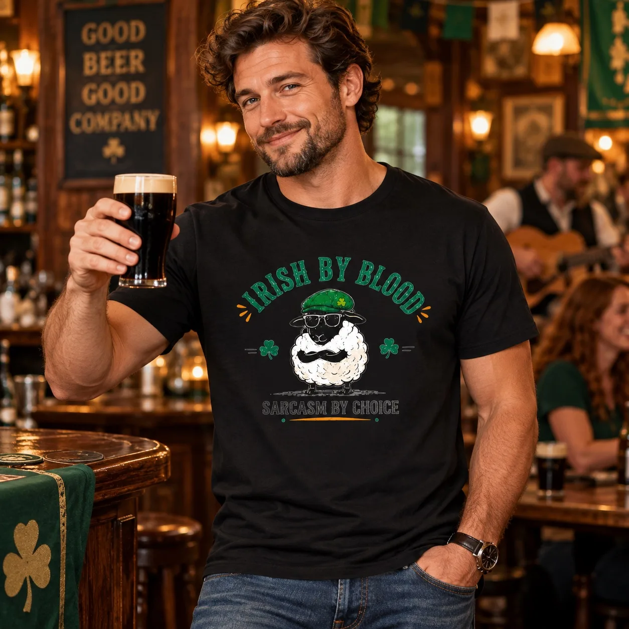 Irish By Blood, Sarcasm By Choice T-Shirt - Image 6