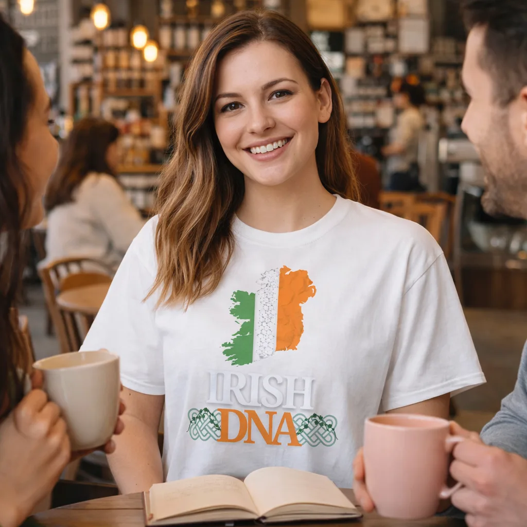Irish DNA Unisex T-Shirt — Ireland Map Tricolour - Image 3