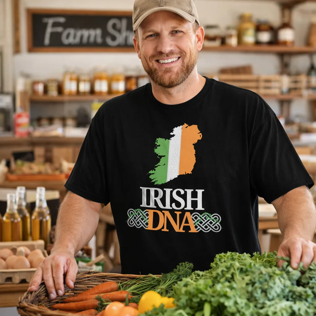 Irish DNA Unisex T-Shirt — Ireland Map Tricolour - Image 9