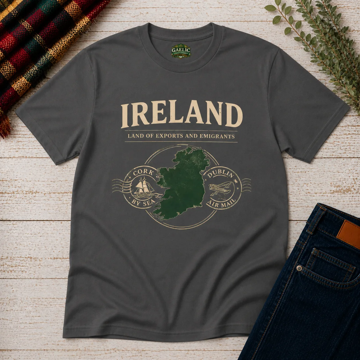 IRELAND | Land of Exports and Emigrants T-Shirt - Image 5