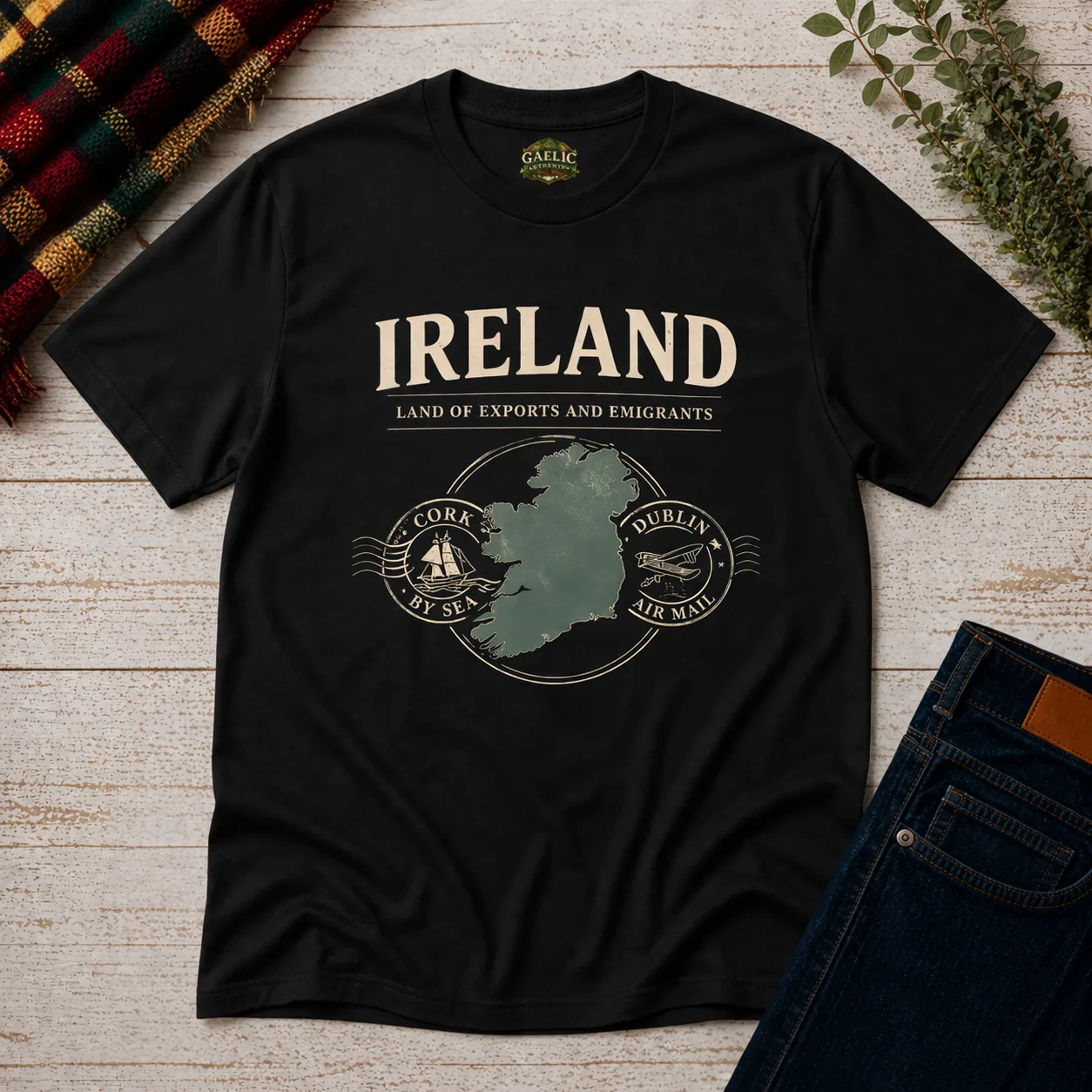 IRELAND | Land of Exports and Emigrants T-Shirt - Image 8