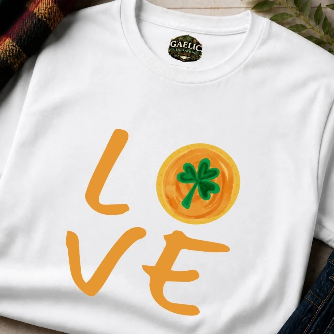 Irish Love T-Shirt | Shamrock Heart Graphic Tee - Image 3
