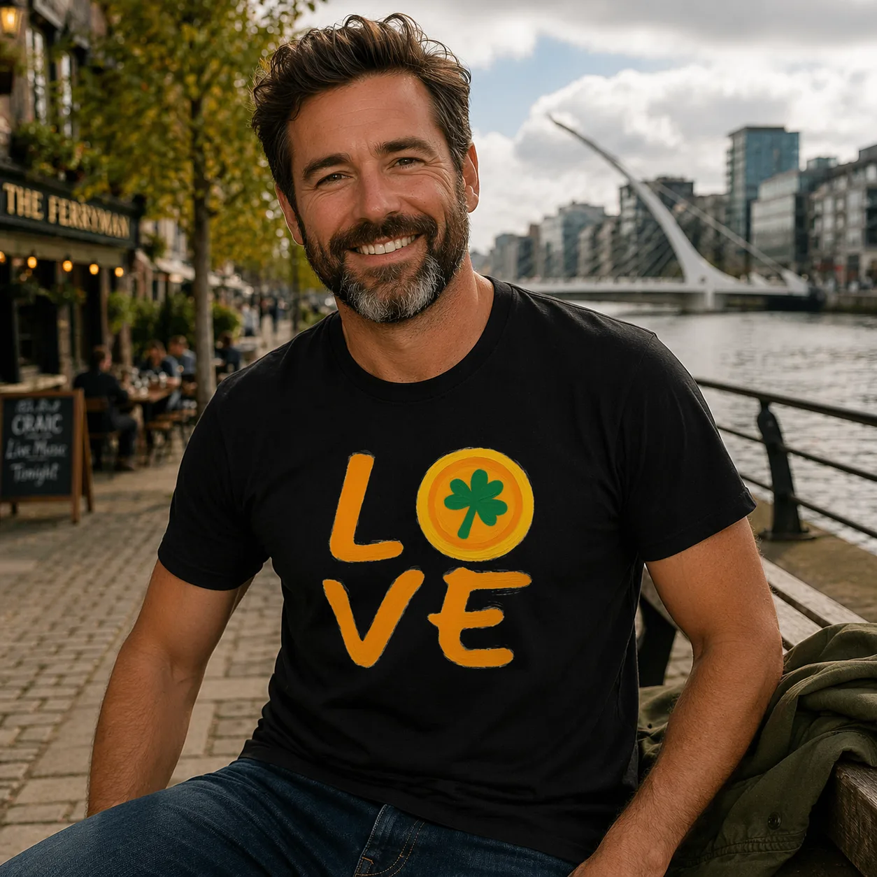 Irish Love T-Shirt | Shamrock Heart Graphic Tee - Image 7