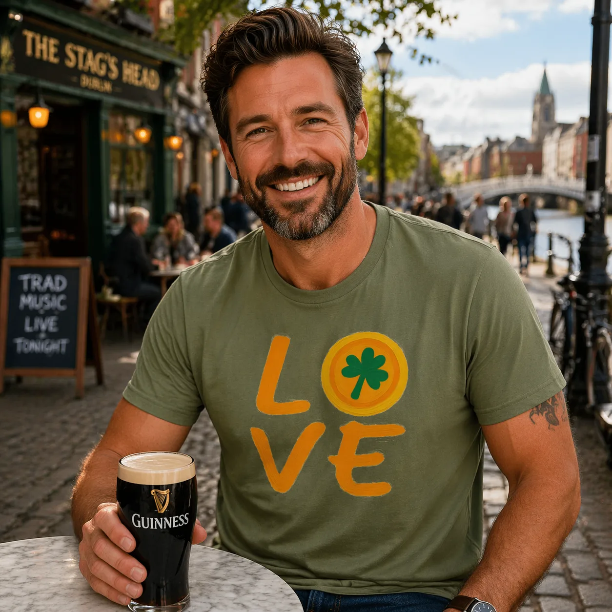 Irish Love T-Shirt | Shamrock Heart Graphic Tee - Image 13
