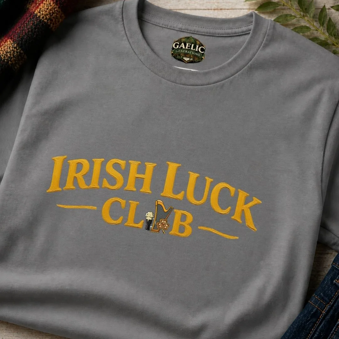 Irish Luck Club T-Shirt – Premium Gold Script Irish Heritage Tee - Image 9