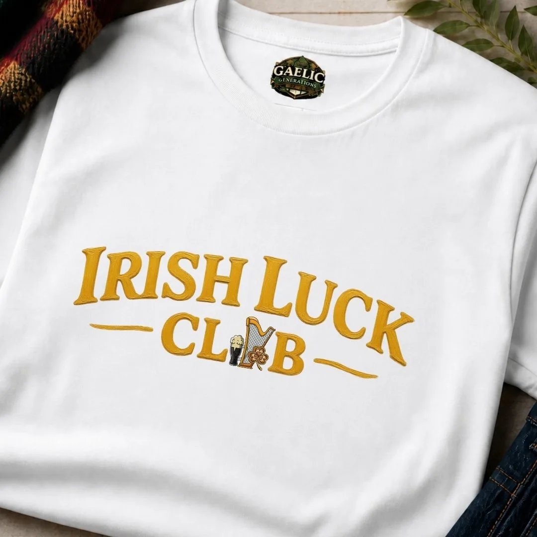 Irish Luck Club T-Shirt – Premium Gold Script Irish Heritage Tee - Image 12