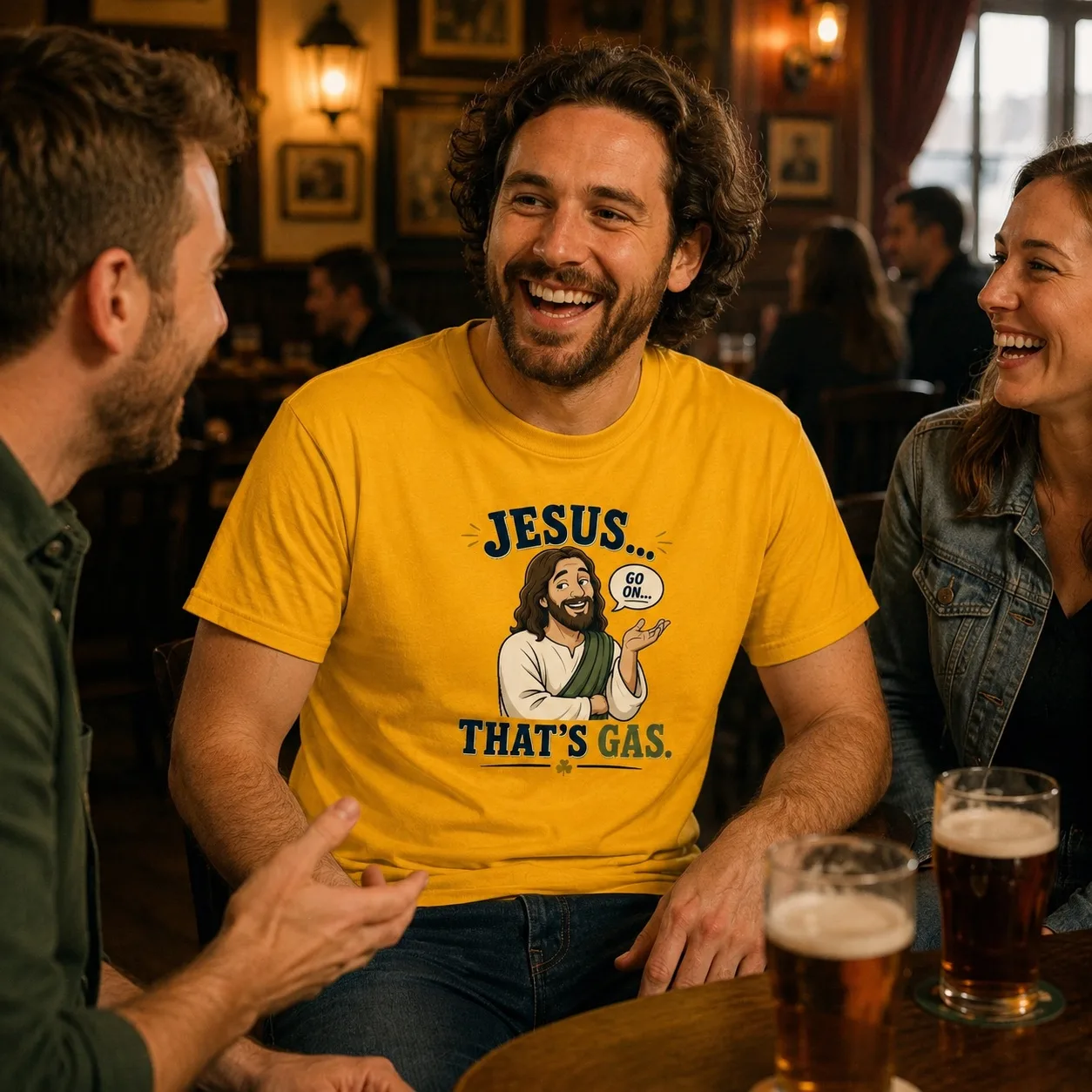 Jesus… That’s Gas T-Shirt | Go On… - Image 9