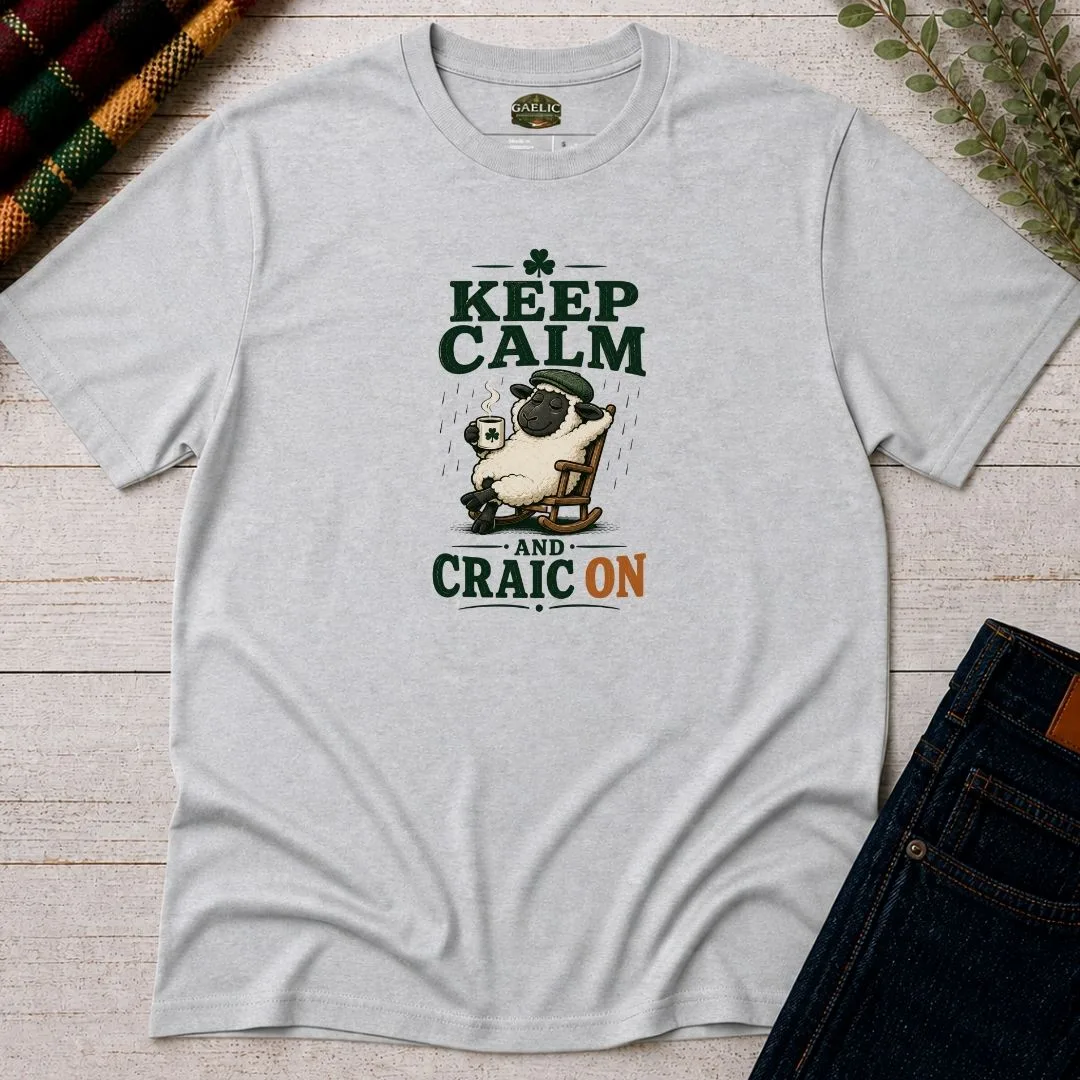 Keep Calm and Craic On Sheep T-Shirt