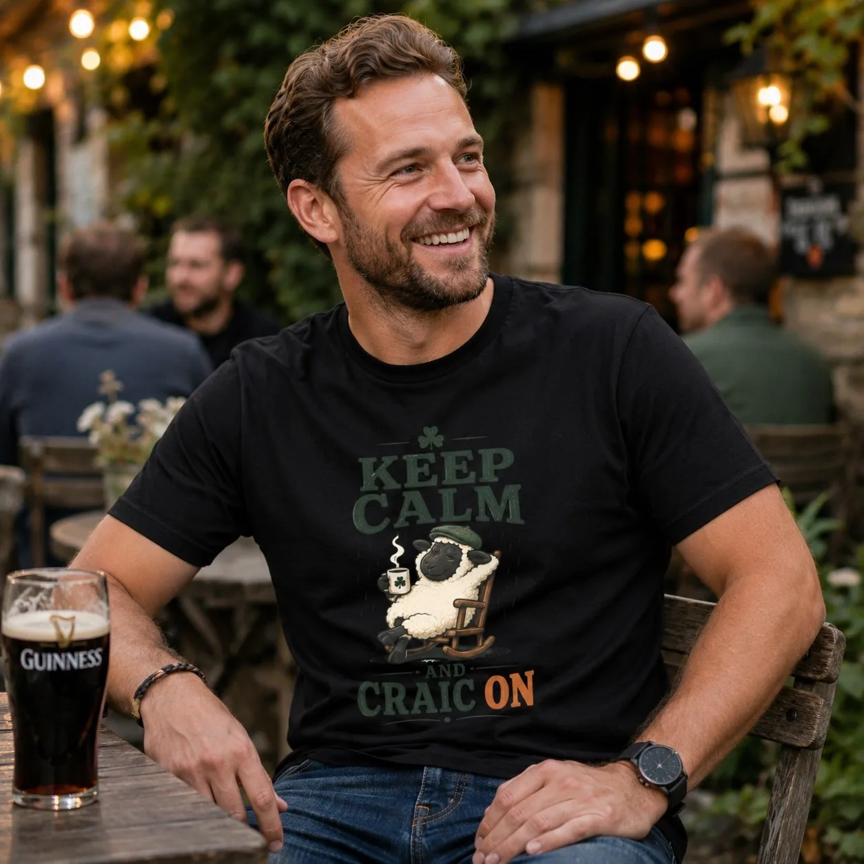 Keep Calm and Craic On Sheep T-Shirt - Image 6