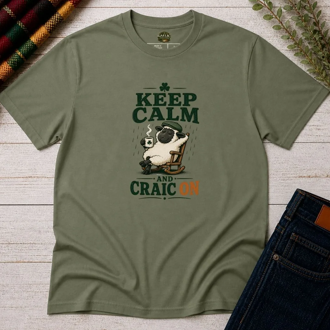 Keep Calm and Craic On Sheep T-Shirt - Image 7