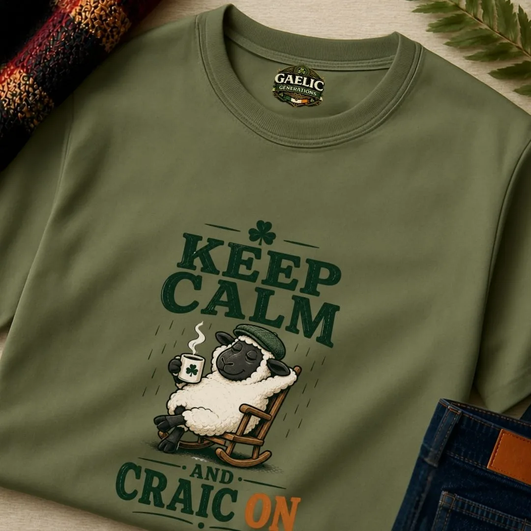 Keep Calm and Craic On Sheep T-Shirt - Image 8