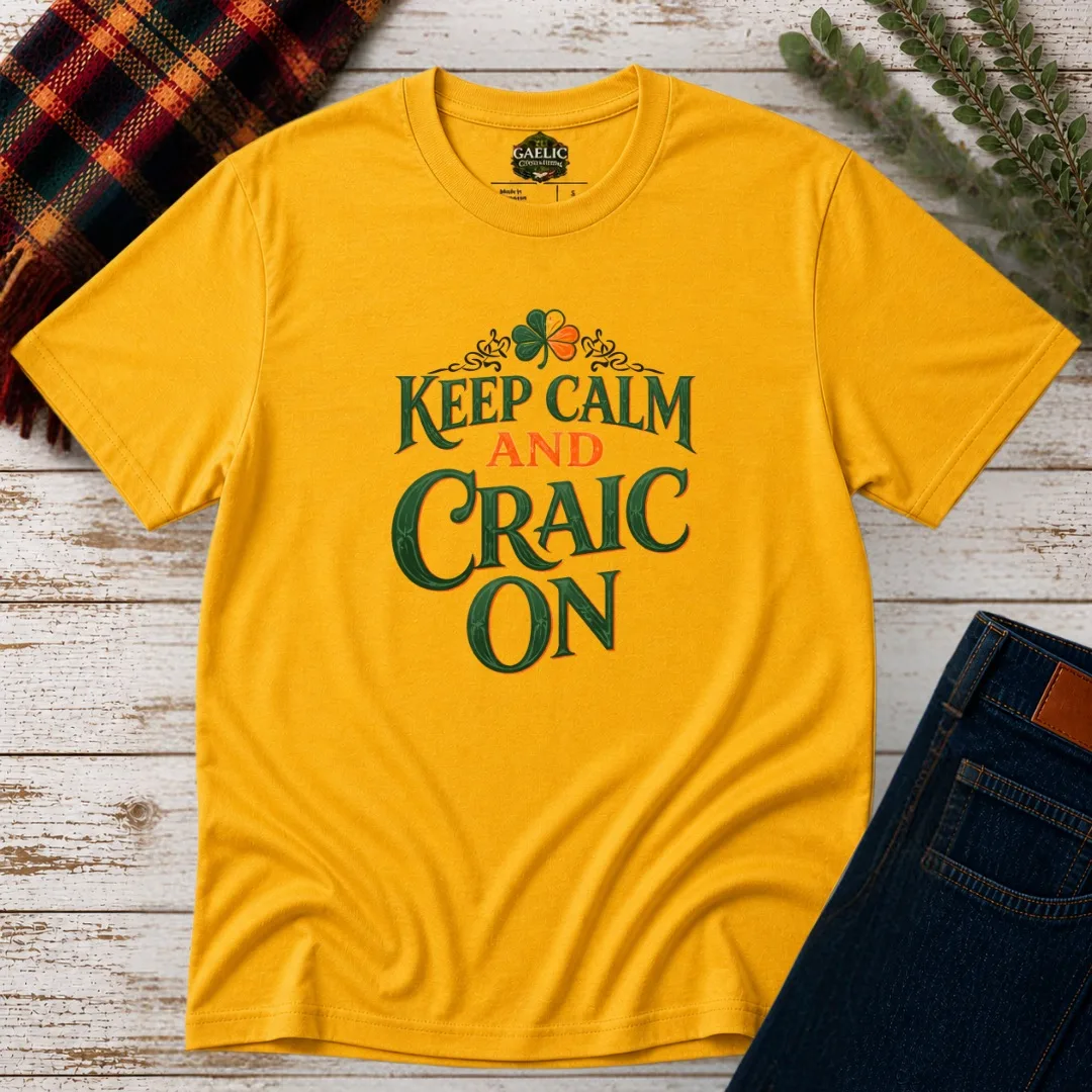 Keep Calm and Craic On Irish T-Shirt - Image 2