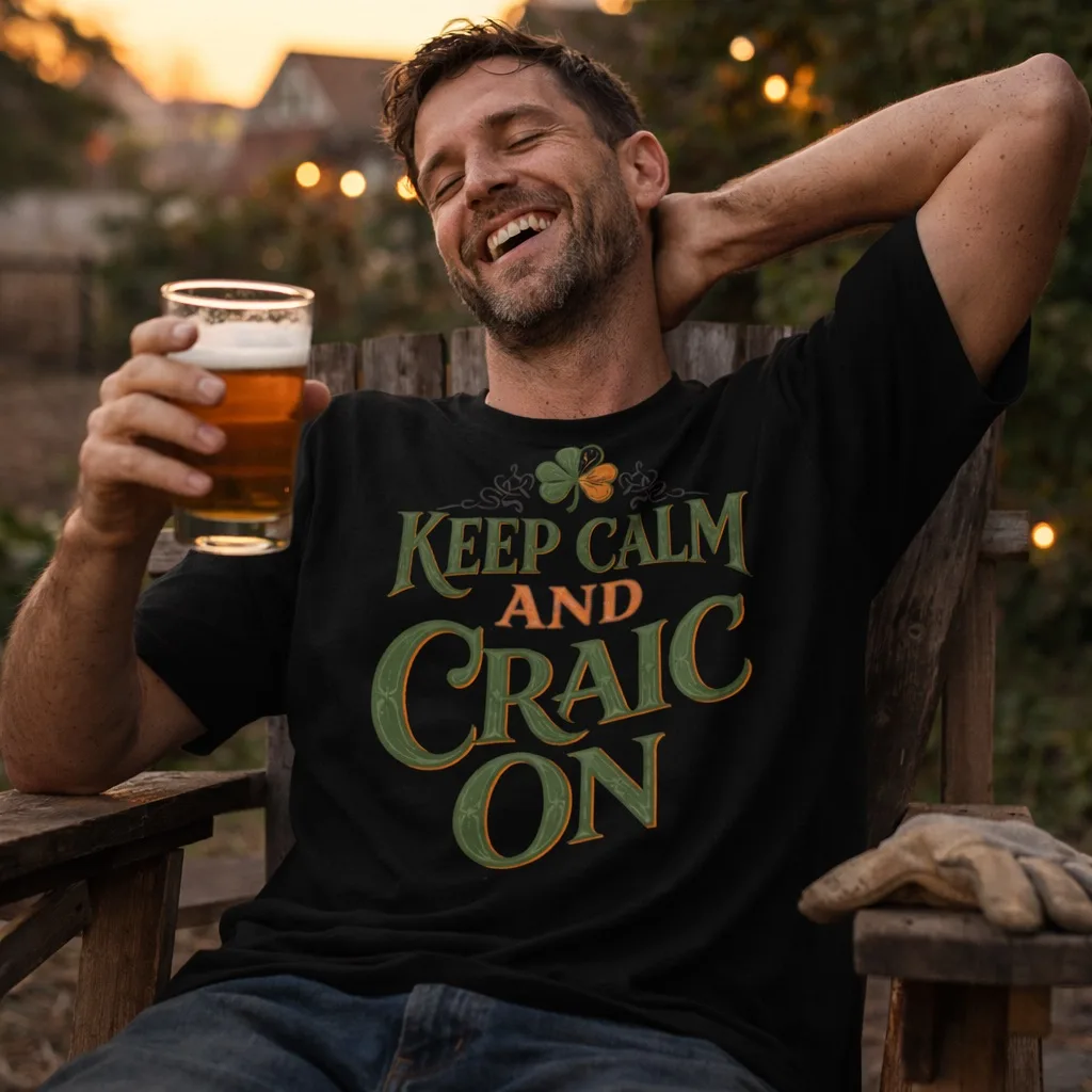 Keep Calm and Craic On Irish T-Shirt - Image 7