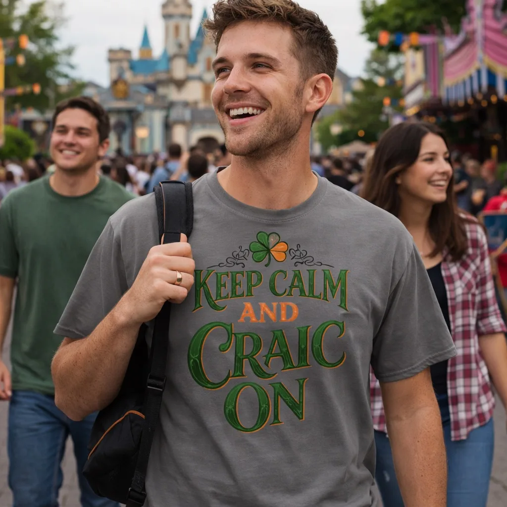 Keep Calm and Craic On Irish T-Shirt - Image 10