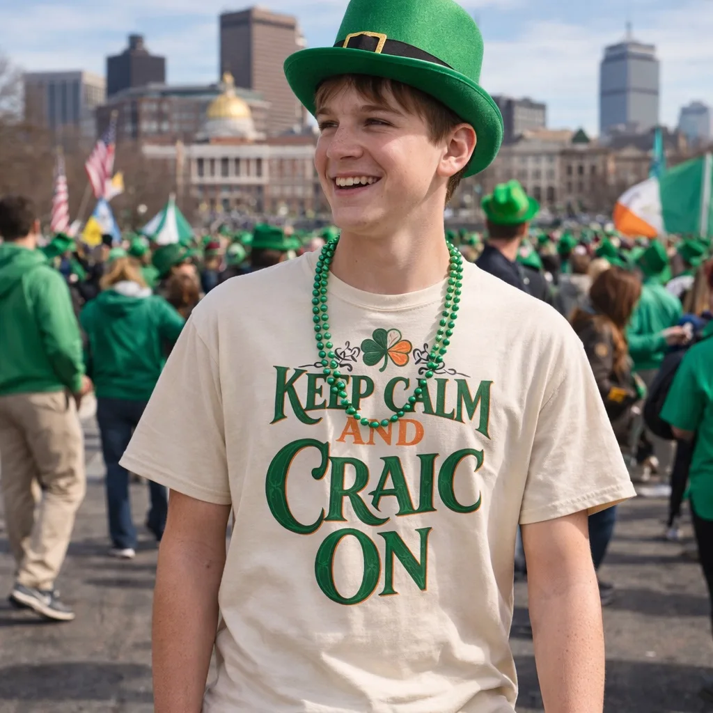 Keep Calm and Craic On Irish T-Shirt - Image 13