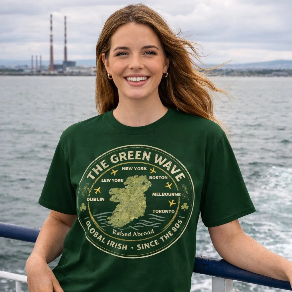 The Green Wave Global Irish Unisex T-shirt - Image 4