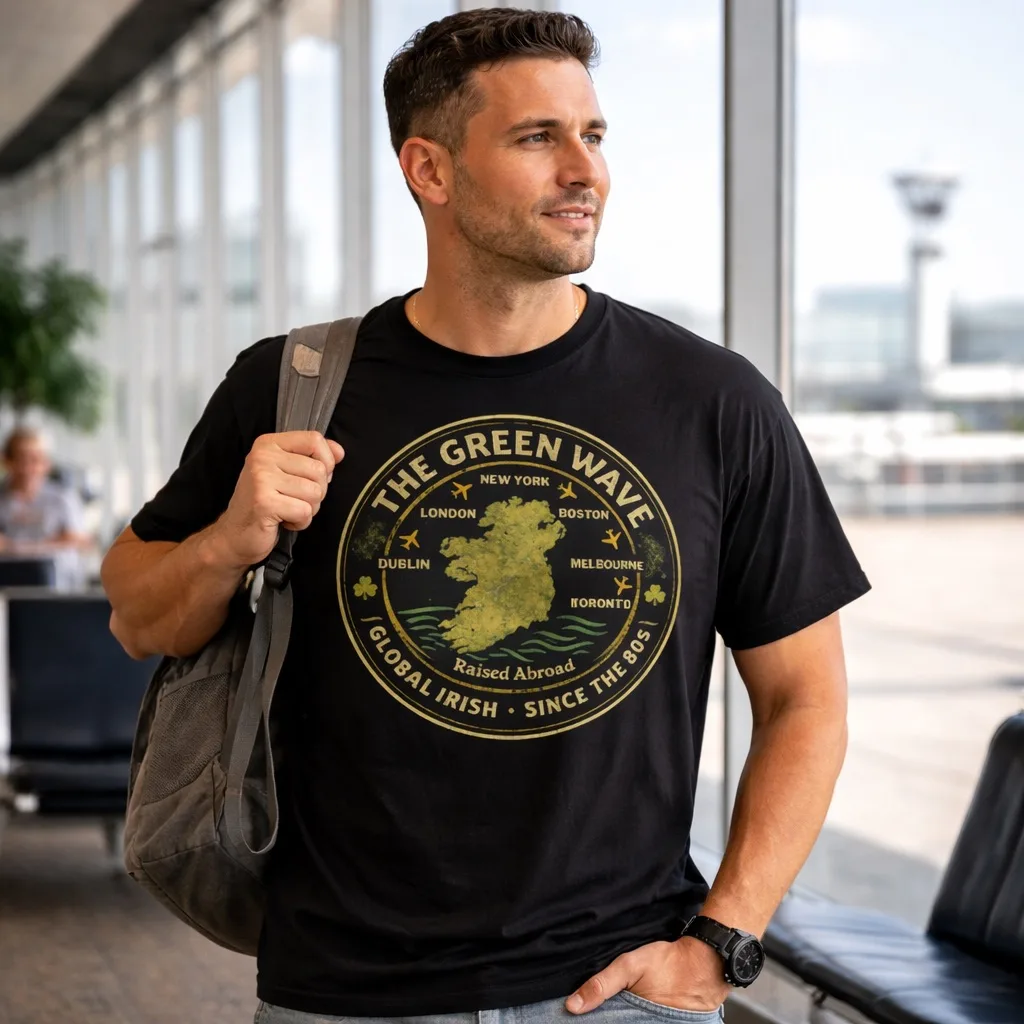 The Green Wave Global Irish Unisex T-shirt - Image 7