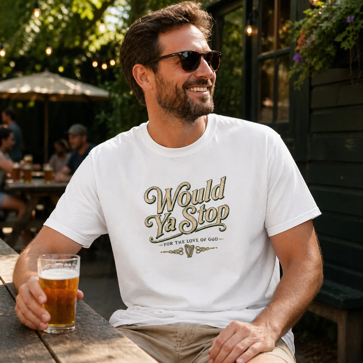 Would Ya Stop Irish Humour T-Shirt - Image 3