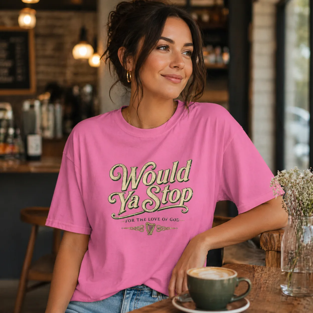 Would Ya Stop Irish Humour T-Shirt - Image 9