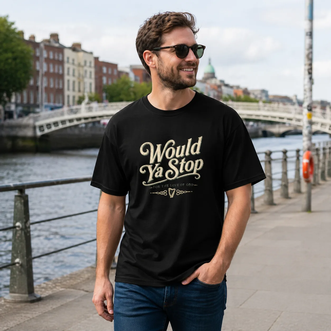 Would Ya Stop Irish Humour T-Shirt - Image 12