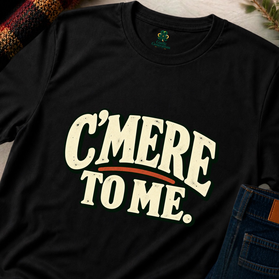 Close-up of C'Mere To Me Mockup black