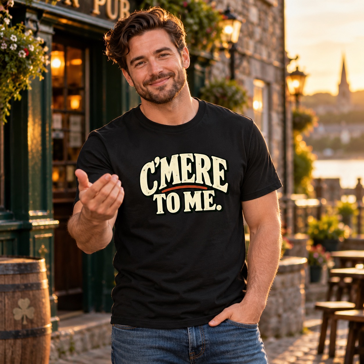 Black c'mere to me lifestyle image in black