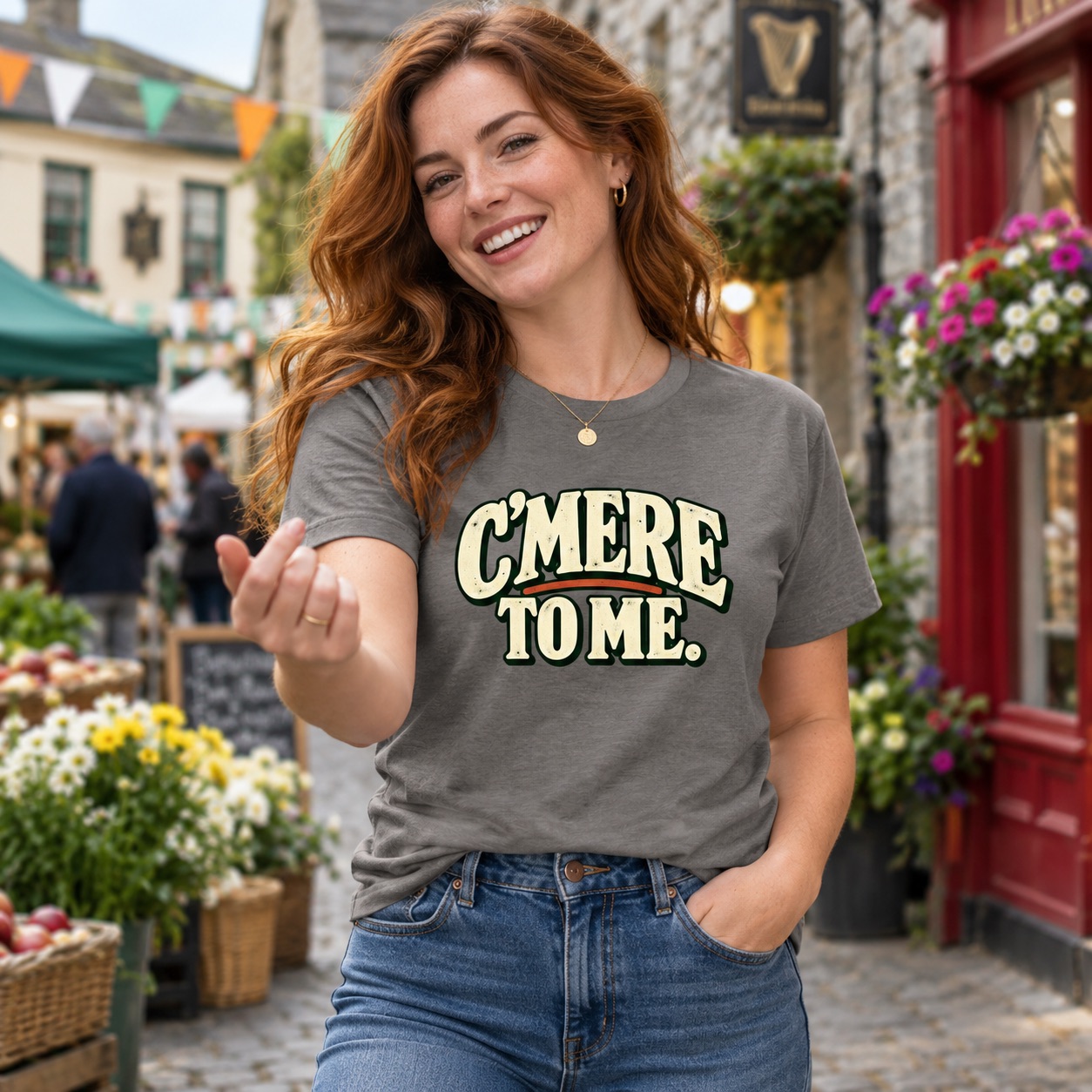 Black c'mere to me lifestyle image in charcoal